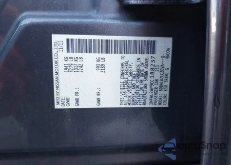 2012 Nissan Altima 2.5 S from USA, damaged, VIN 1N4AL2AP9CC188237
